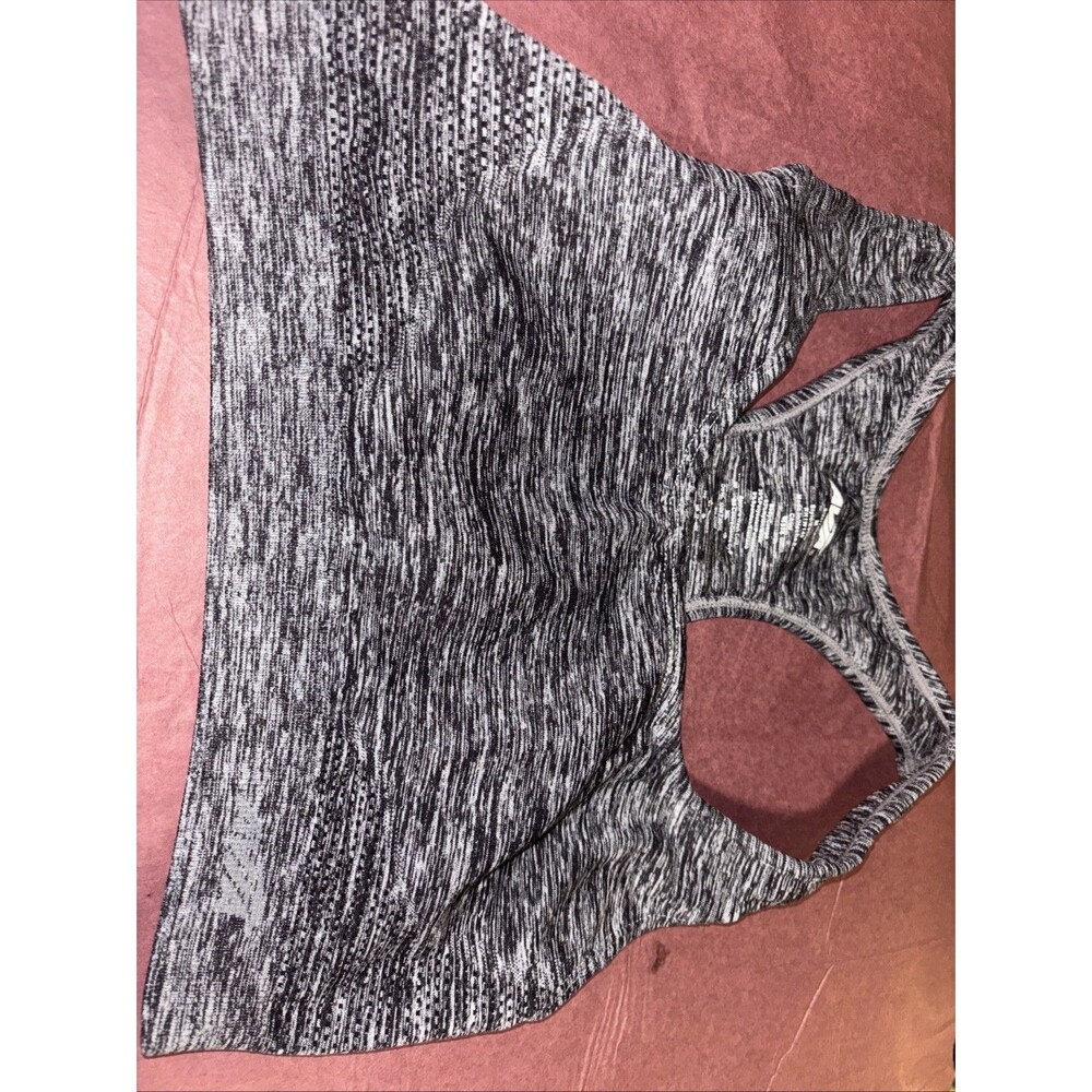 AVIA Sports Bra Medium Racer Back Gray Black Color
